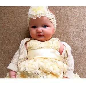 American princess Cream Roses Dress
